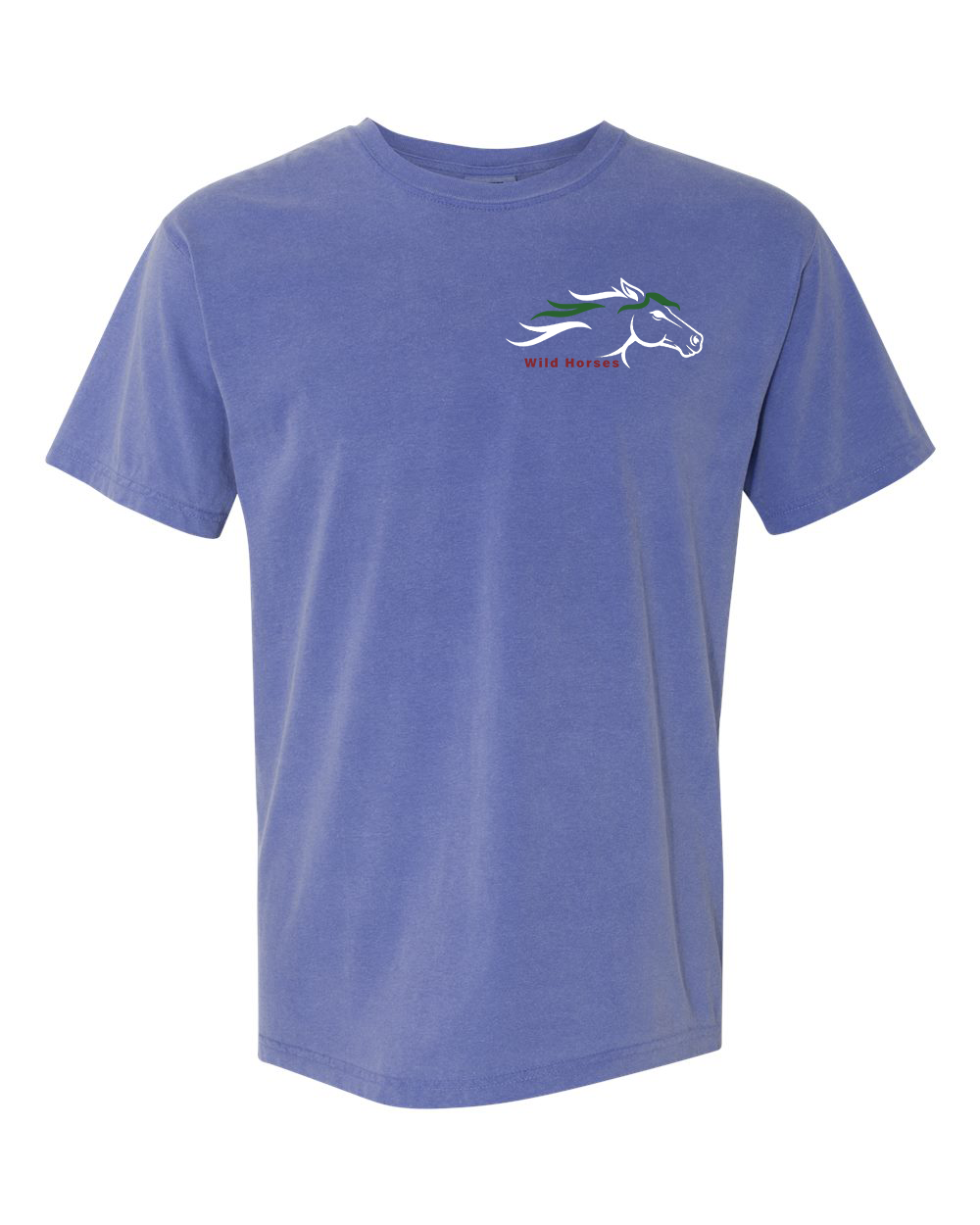 Periwinkle Wild Horses 100% Quality Cotton Short Sleeve