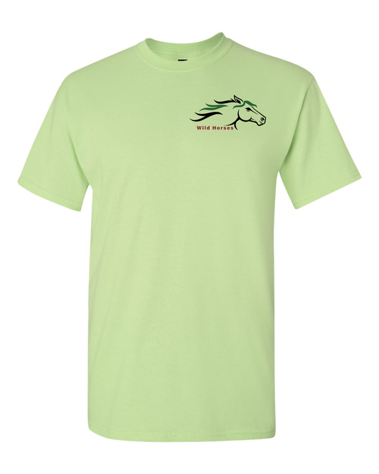Pistachio Wild Horses 100% Quality Cotton Short Sleeve