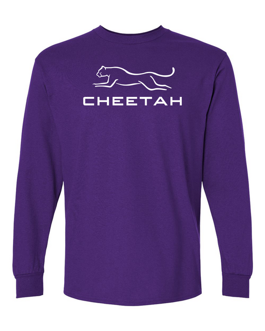 Purple Cheetah 100% Quality Cotton Long Sleeve (Full Chest)