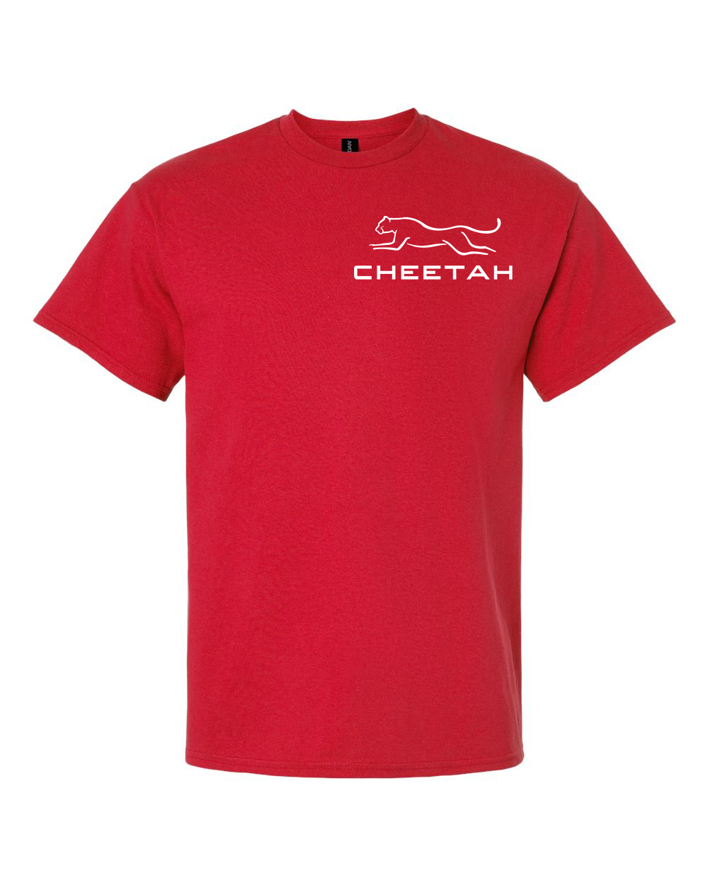 Red Cheetah 100% Quality Cotton Short Sleeve (Left Chest)