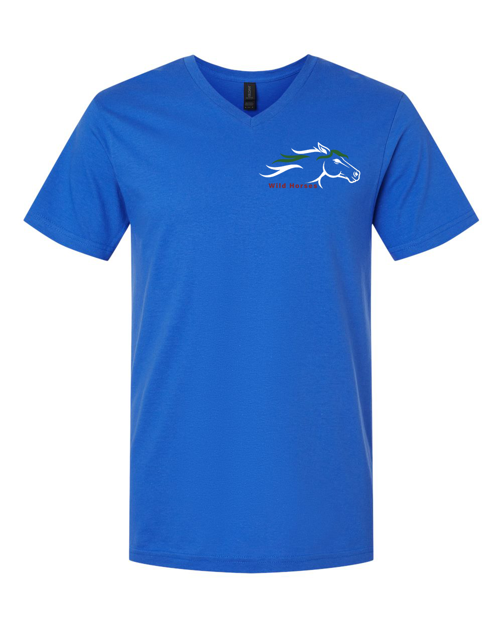 Royal Wild Horses 100% Quality Cotton V-Neck Short Sleeve
