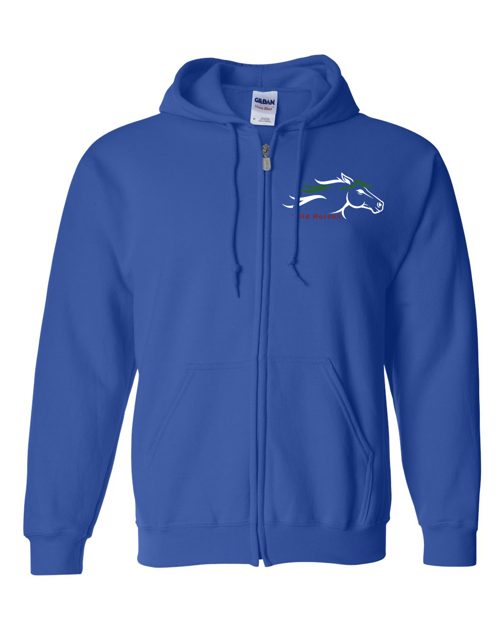 Royal Wild Horses 100% Quality Cotton Full-Zip Hoodie