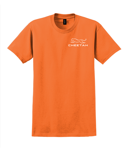 S. Orange Cheetah 100% Quality Cotton Short Sleeve