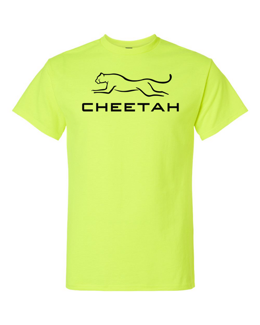 Safety Green Cheetah 100% Quality Cotton Short Sleeve (Full Chest)