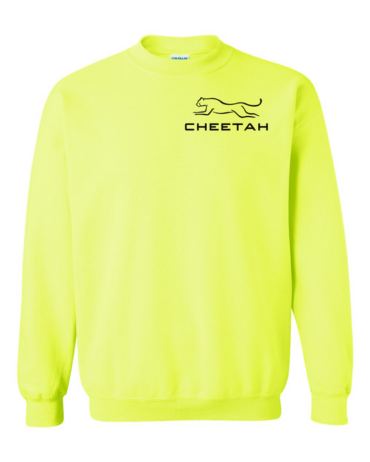 Safety Green Cheetah 100% Quality Cotton Crewneck Sweatshirt