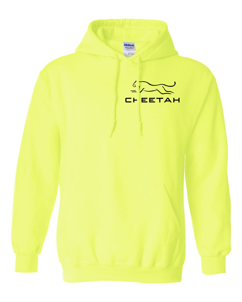 Safety Green Cheetah 100% Quality Cotton Hoodie