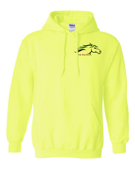 Safety Green Wild Horses 100% Quality Cotton Hoodie