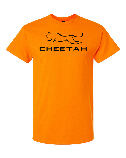 Safety Orange Cheetah 100% Quality Cotton Short Sleeve (Full Chest)