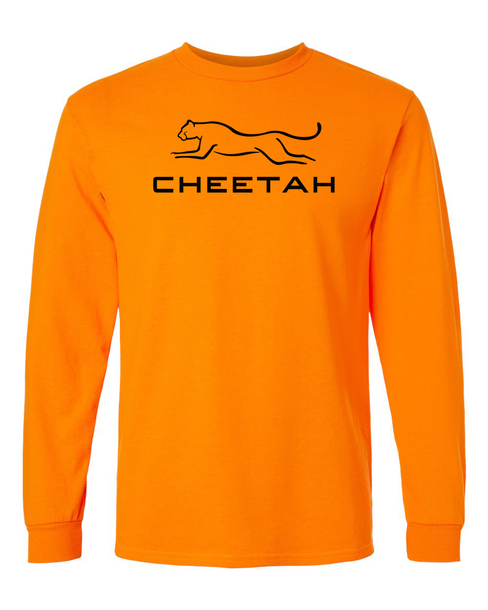 Safety Orange Cheetah 100% Quality Cotton Long Sleeve (Full Chest)