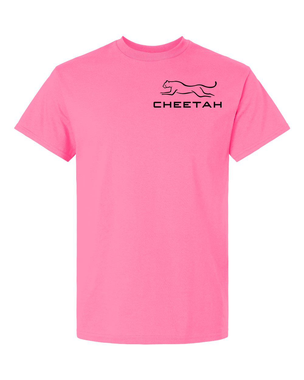 Safety Pink Cheetah 100% Quality Cotton Short Sleeve