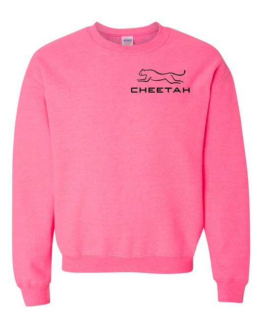 Safety Pink Cheetah 100% Quality Cotton Crewneck Sweatshirt