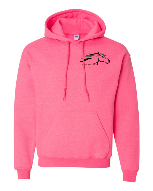 Safety Pink Wild Horses 100% Quality Cotton Hoodie