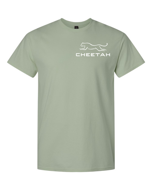 Sage Cheetah 100% Quality Cotton Short Sleeve (Left Chest)