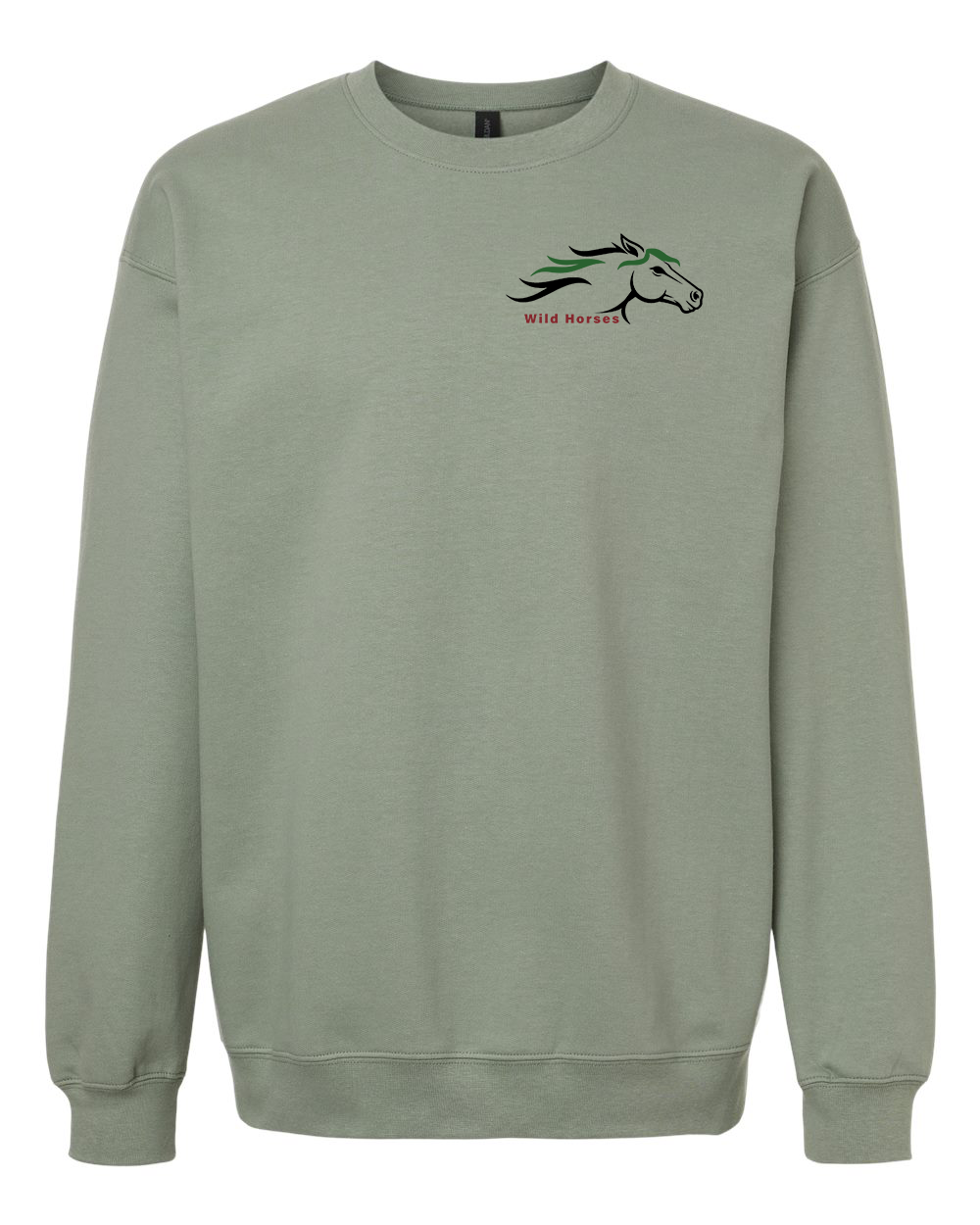 Sage Wild Horses 100% Quality Cotton Crewneck Sweatshirt