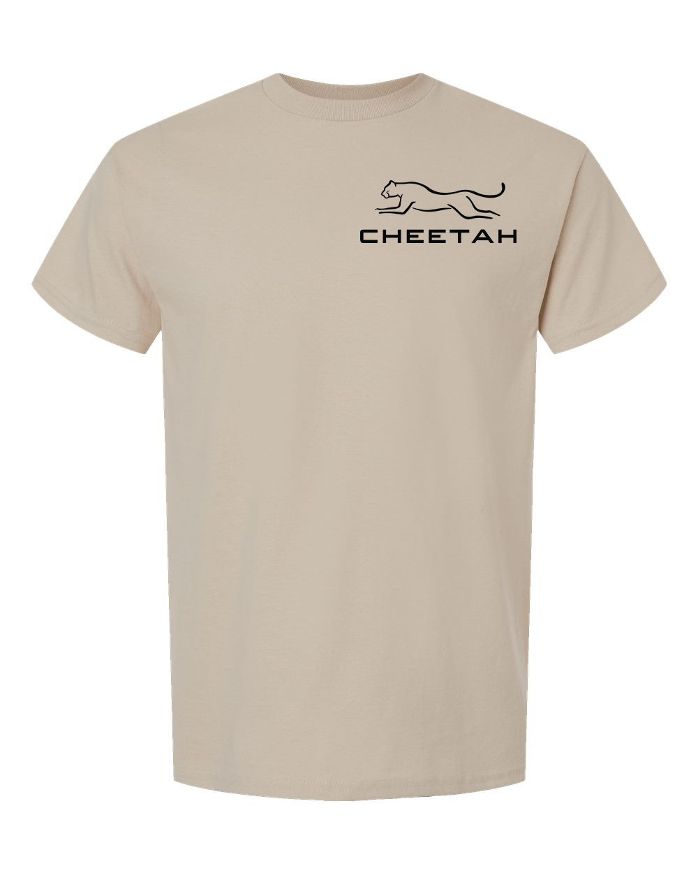 Sand Cheetah 100% Quality Cotton Short Sleeve (Left Chest)