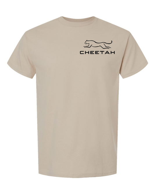 Sand Cheetah 100% Quality Cotton Short Sleeve (Left Chest)