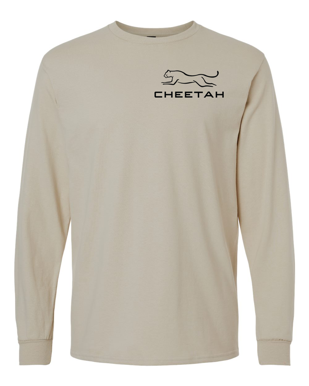 Sand Cheetah 100% Quality Cotton Long Sleeve (Left Chest)