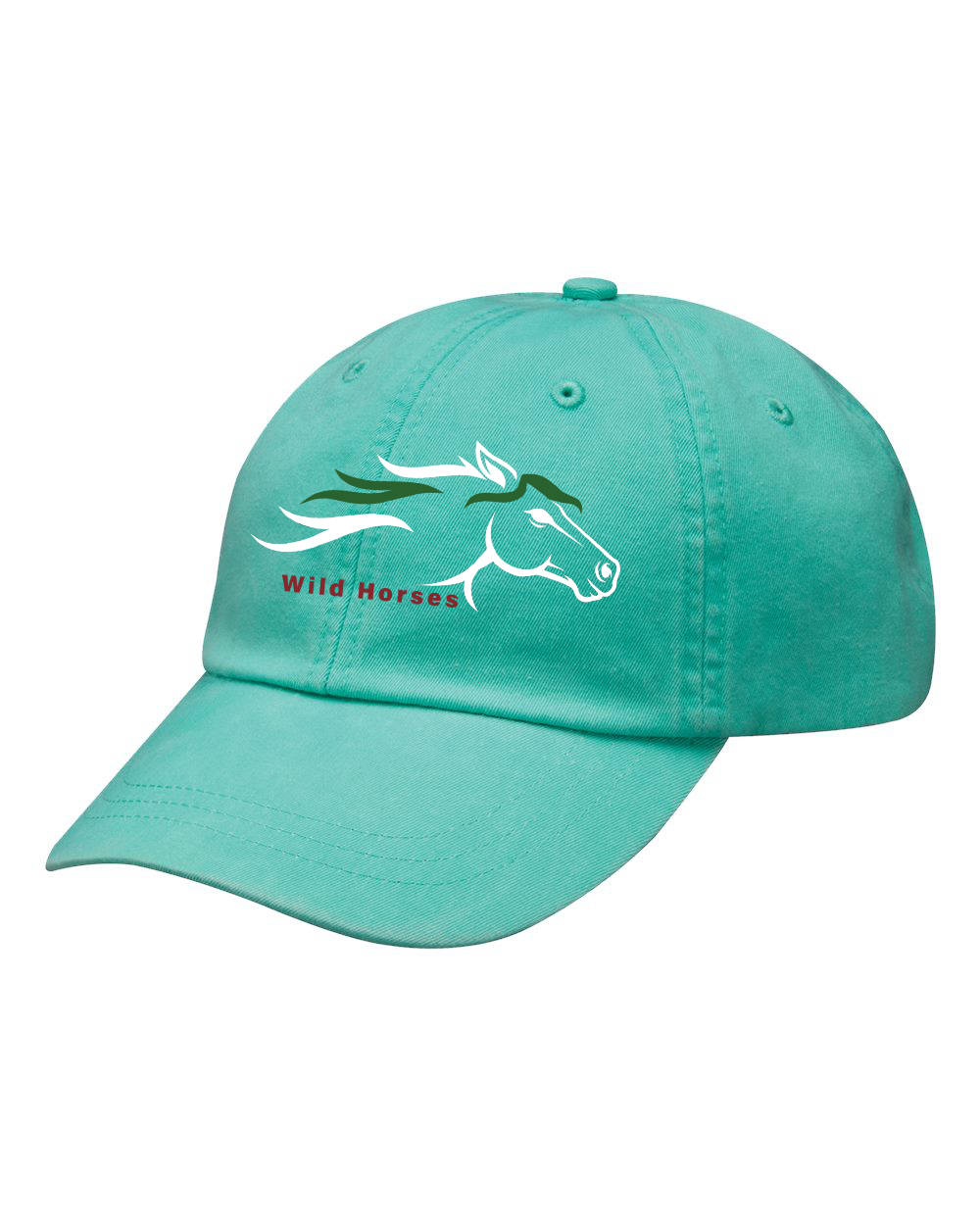 Seafoam Wild Horses 100% Quality Cotton Cap