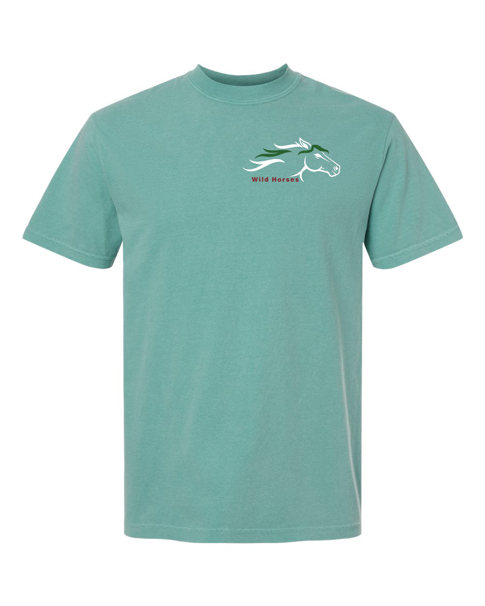 Seafoam Wild Horses 100% Quality Cotton Short Sleeve