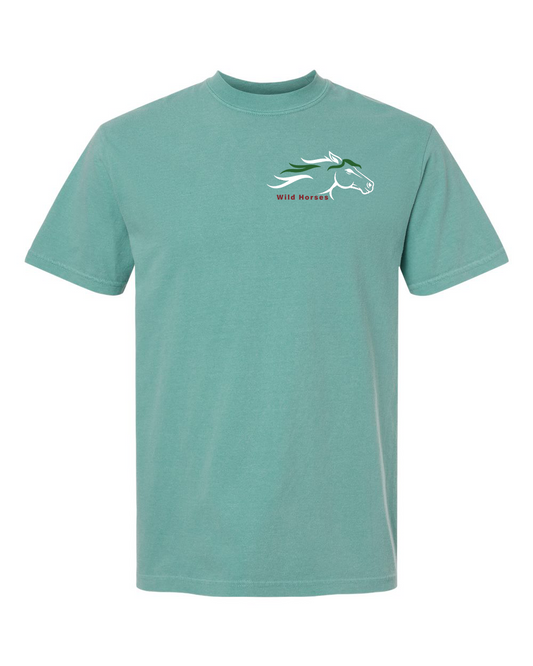 Seafoam Wild Horses 100% Quality Cotton Short Sleeve