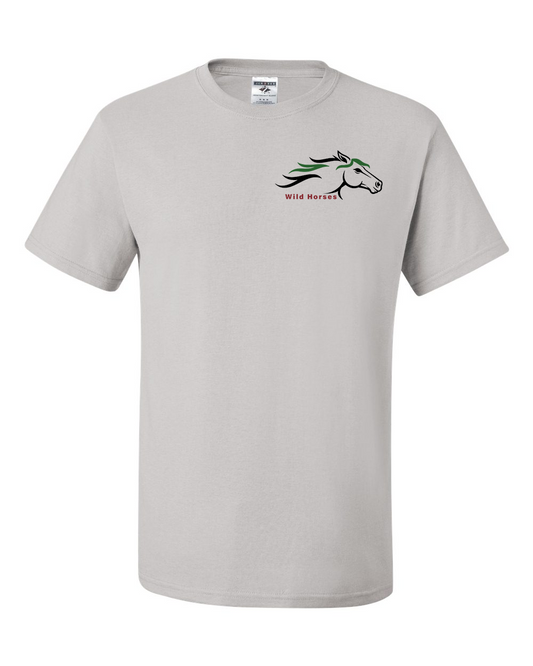 Silver Wild Horses 100% Quality Cotton Short Sleeve