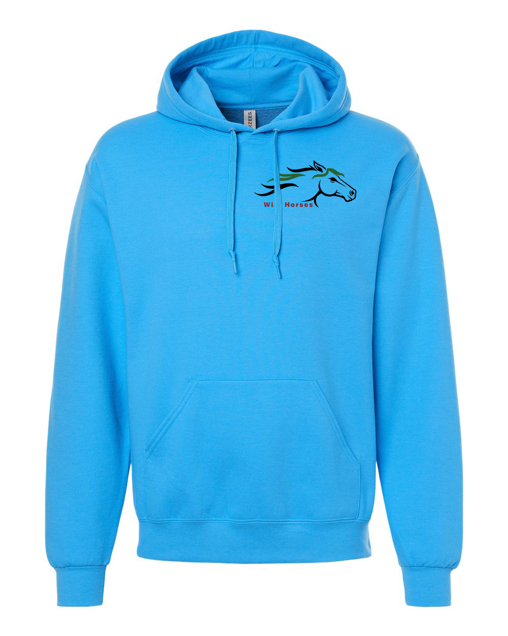 Soul Blue Heather Wild Horses 100% Quality Cotton Hoodie