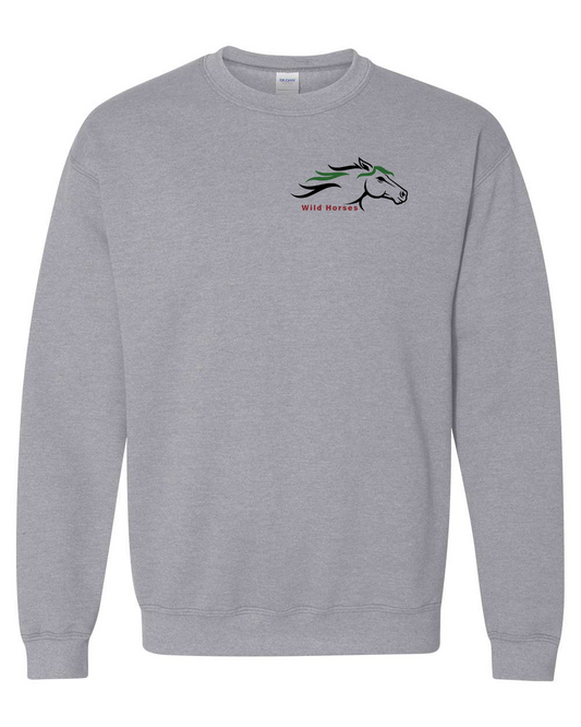 Sport Grey Wild Horses 100% Quality Cotton Crewneck Sweatshirt