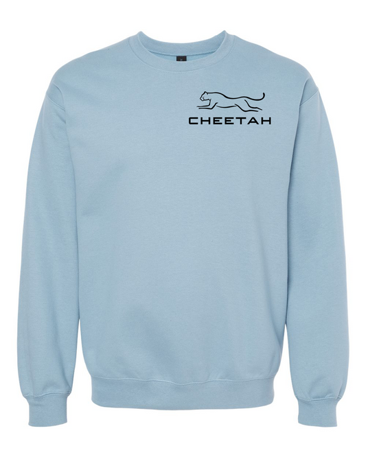 Stone Blue Cheetah 100% Quality Cotton Crewneck Sweatshirt