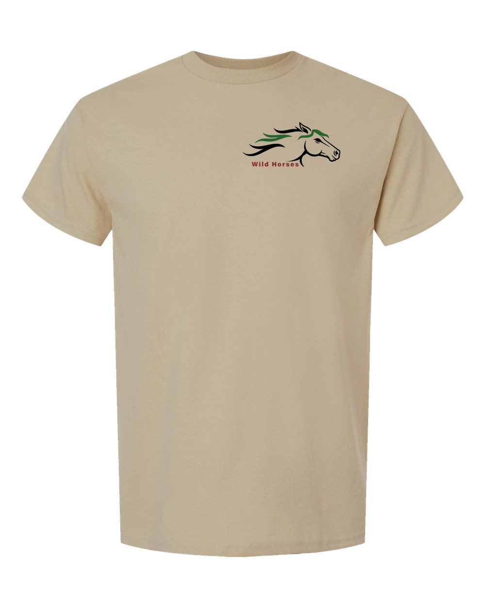 Tan Wild Horses 100% Quality Cotton Short Sleeve