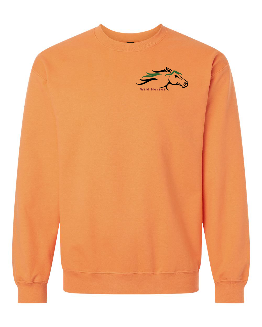 Tangerine Wild Horses 100% Quality Cotton Crewneck Sweatshirt