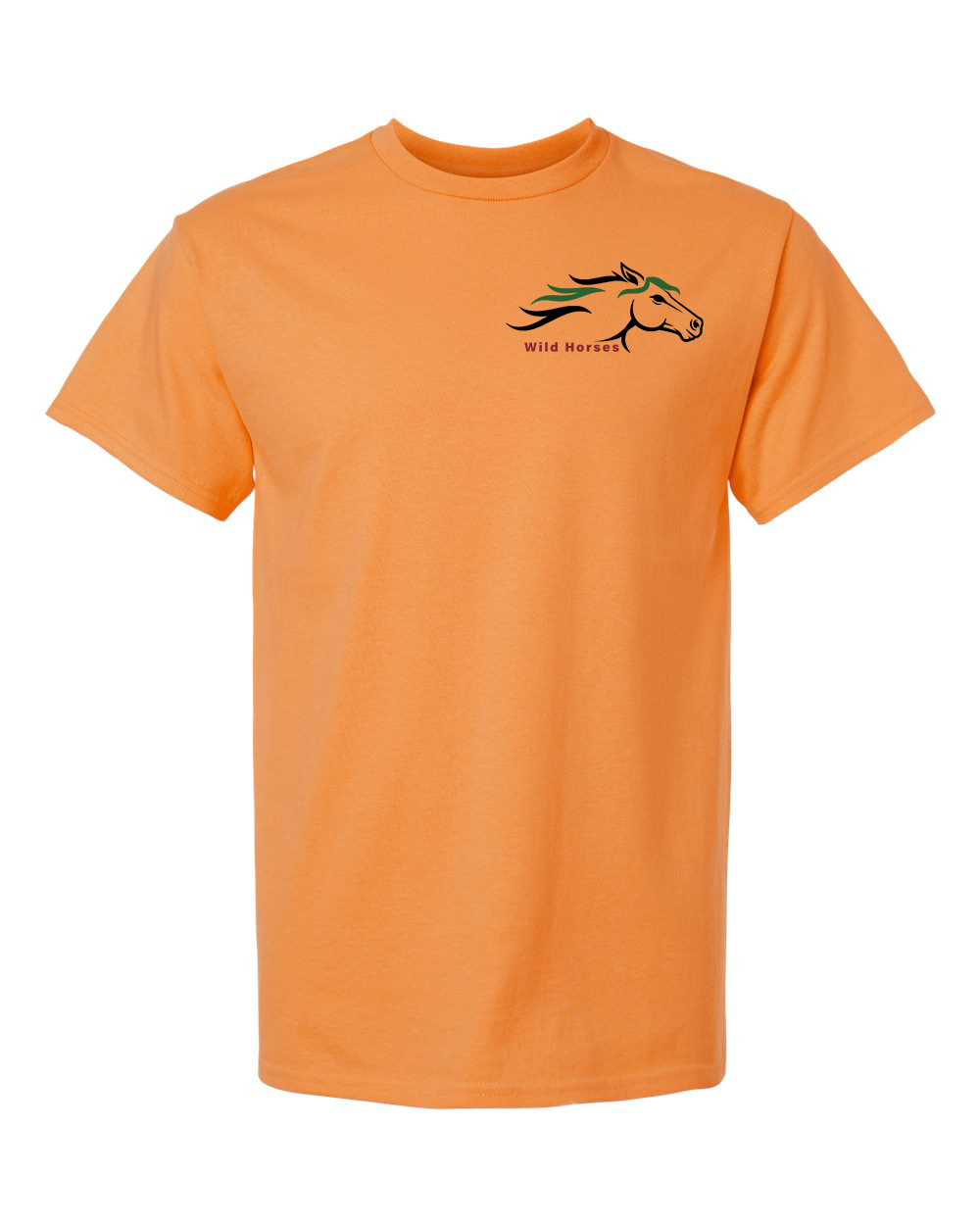 Tangerine Wild Horses 100% Quality Cotton Short Sleeve