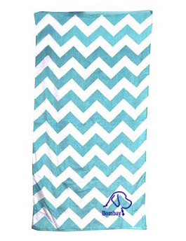 Teal-White Chevron Towel