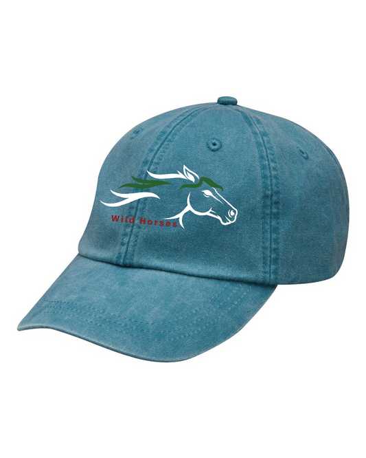 Teal Wild Horses 100% Quality Cotton Cap