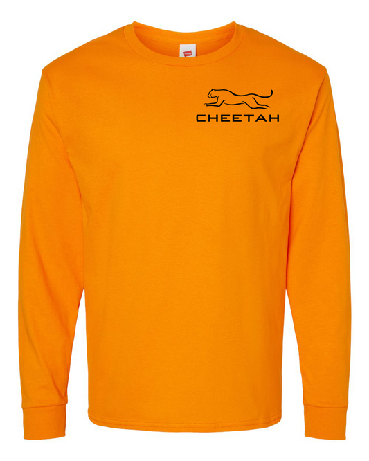 Tennessee Orange Cheetah 100% Quality Cotton Long Sleeve (Left Chest)