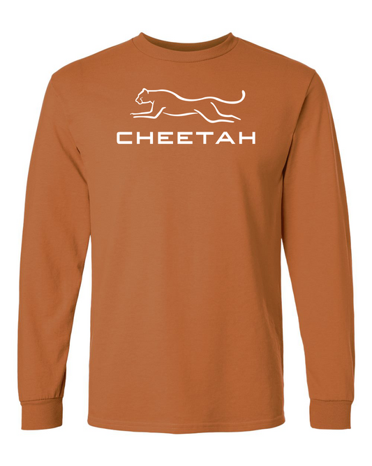 Texas Orange Cheetah 100% Quality Cotton Long Sleeve (Full Chest)