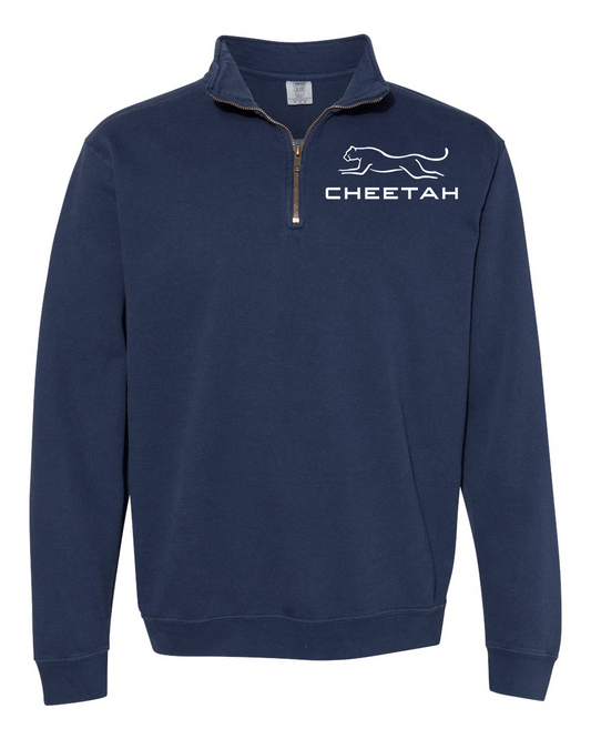 True Navy Cheetah 100% Quality Cotton Quarter-Zip