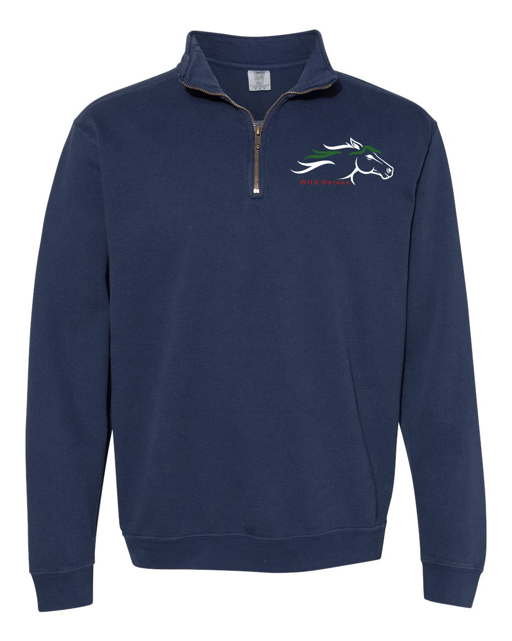 True Navy Wild Horses 100% Quality Cotton Quarter-Zip