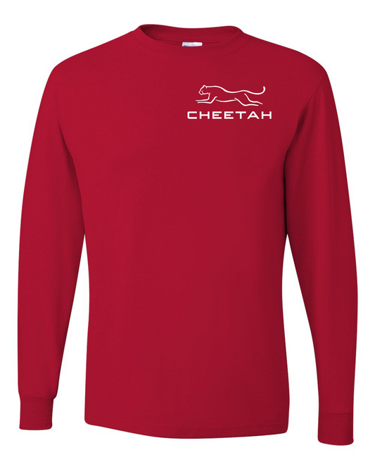 True Red Cheetah 100% Quality Cotton Long Sleeve (Left Chest)