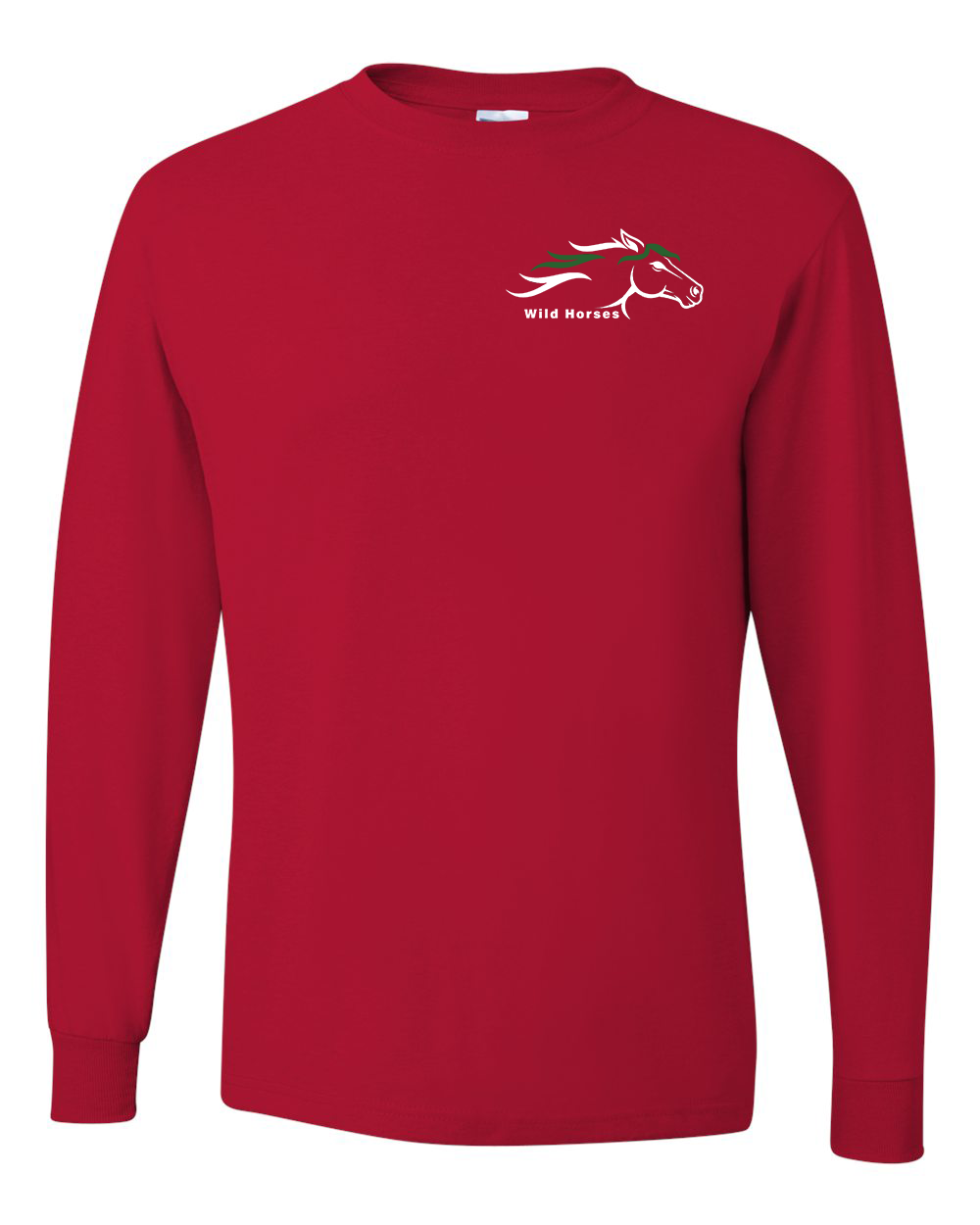 True Red Wild Horses 100% Quality Cotton Long Sleeve