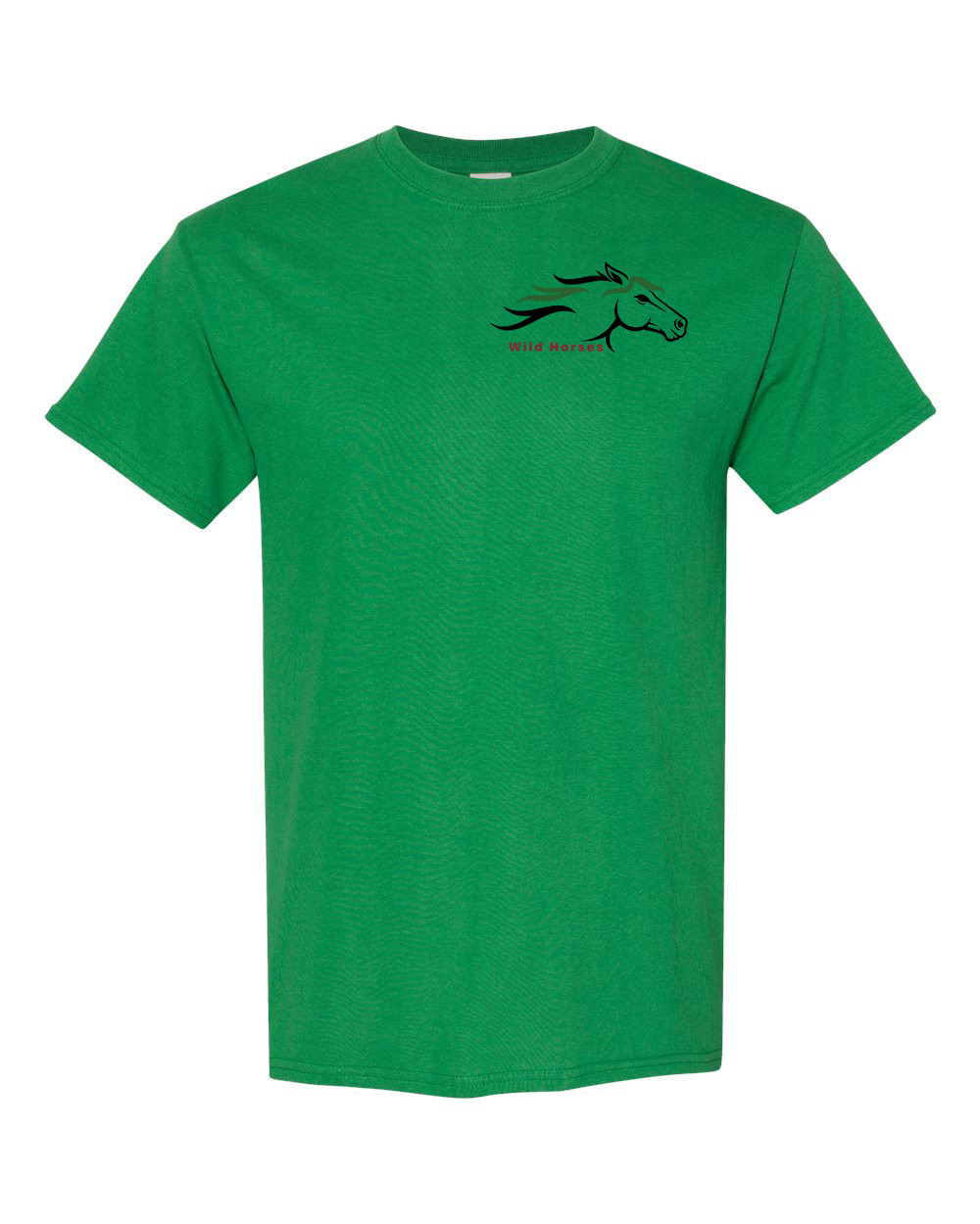 Turf Green Wild Horses 100% Quality Cotton Short Sleeve
