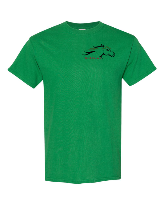 Turf Green Wild Horses 100% Quality Cotton Short Sleeve