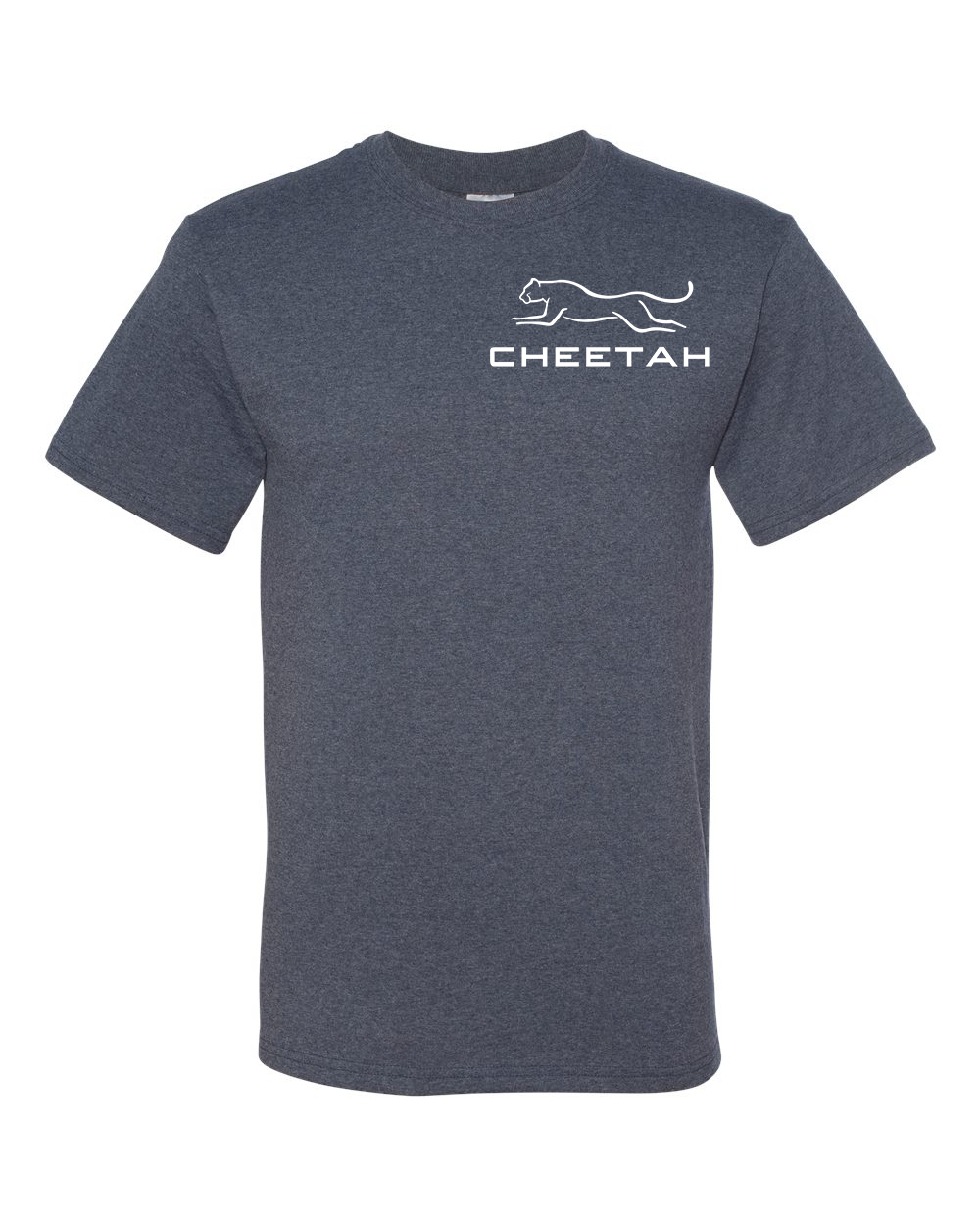 Vintage Heather Blue Cheetah 100% Quality Cotton Short Sleeve