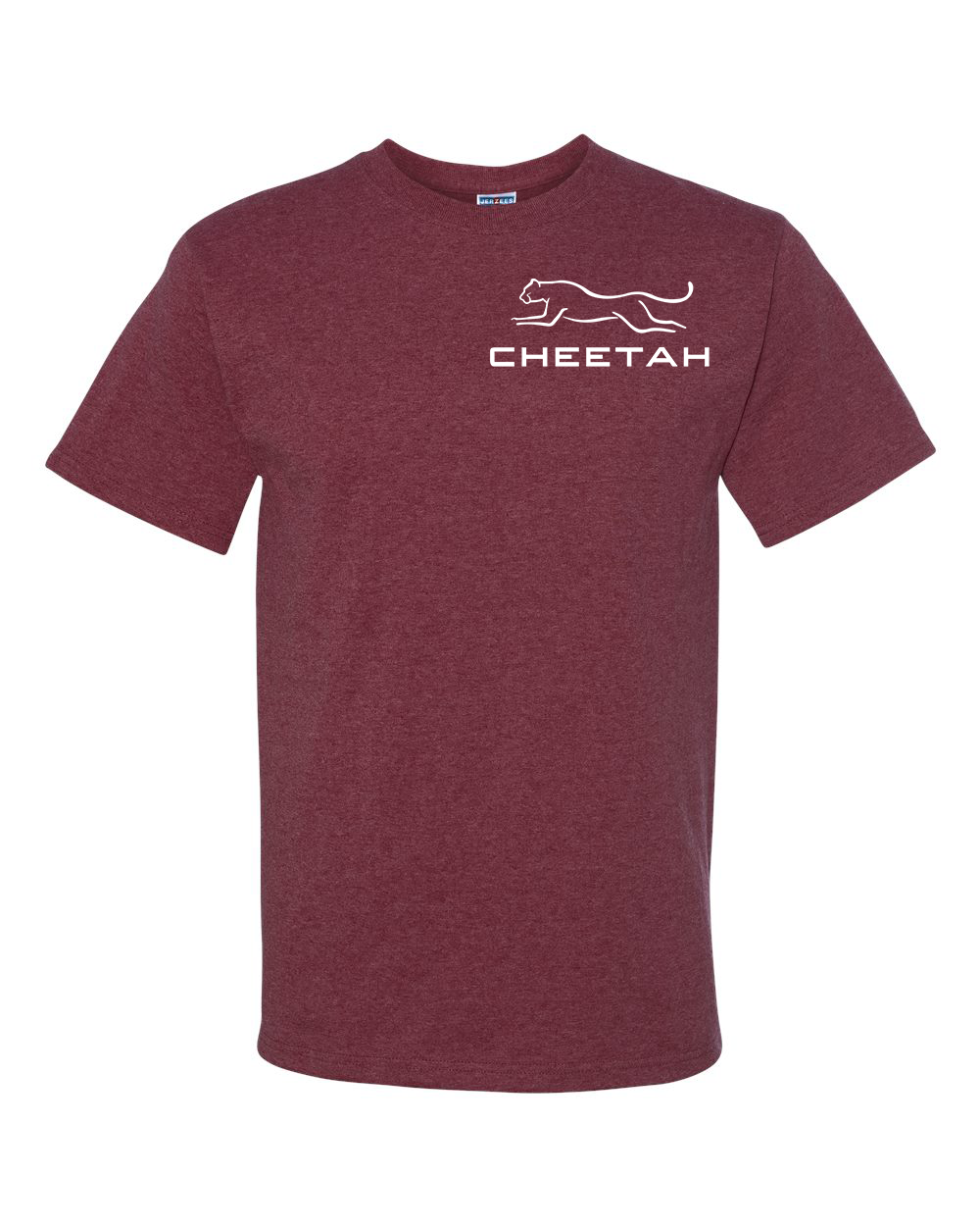 Vintage Heather Maroon Cheetah 100% Quality Cotton Short Sleeve