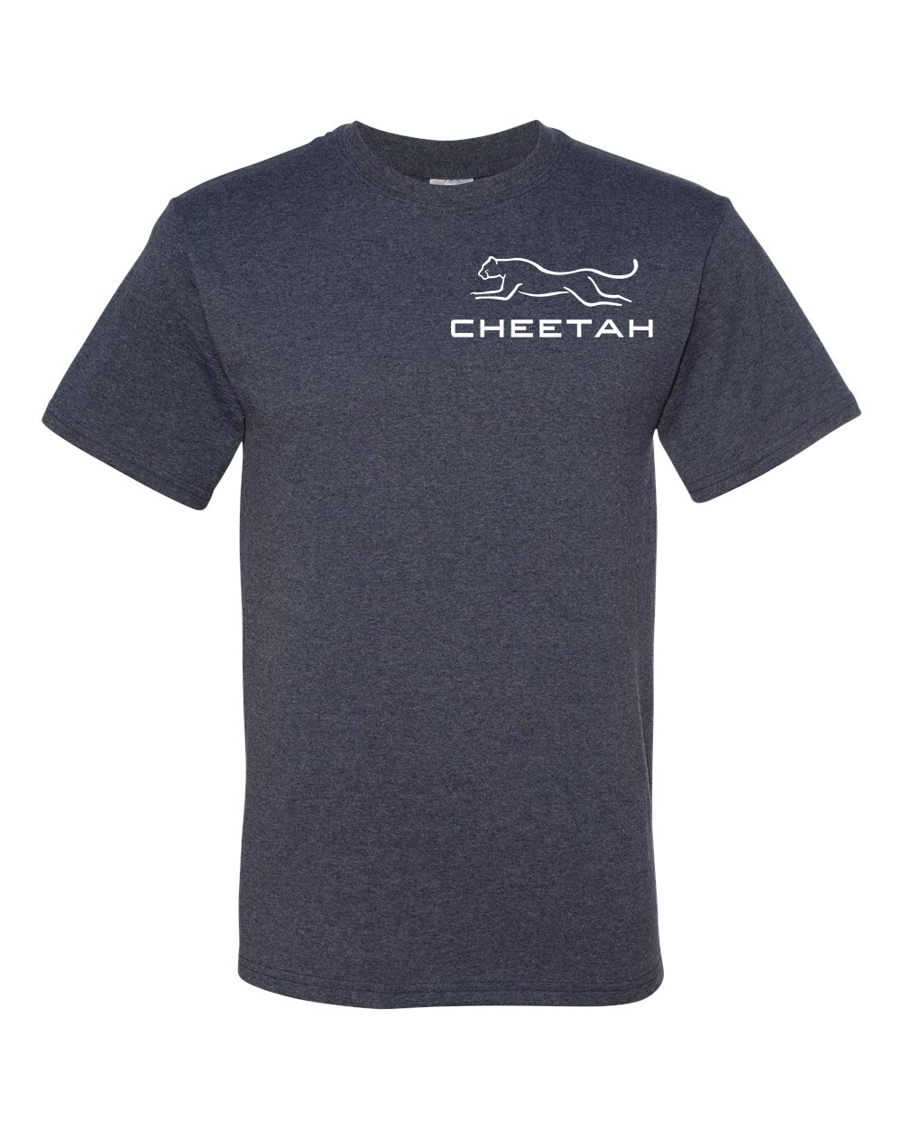 Vintage Heather Navy Cheetah 100% Quality Cotton Short Sleeve