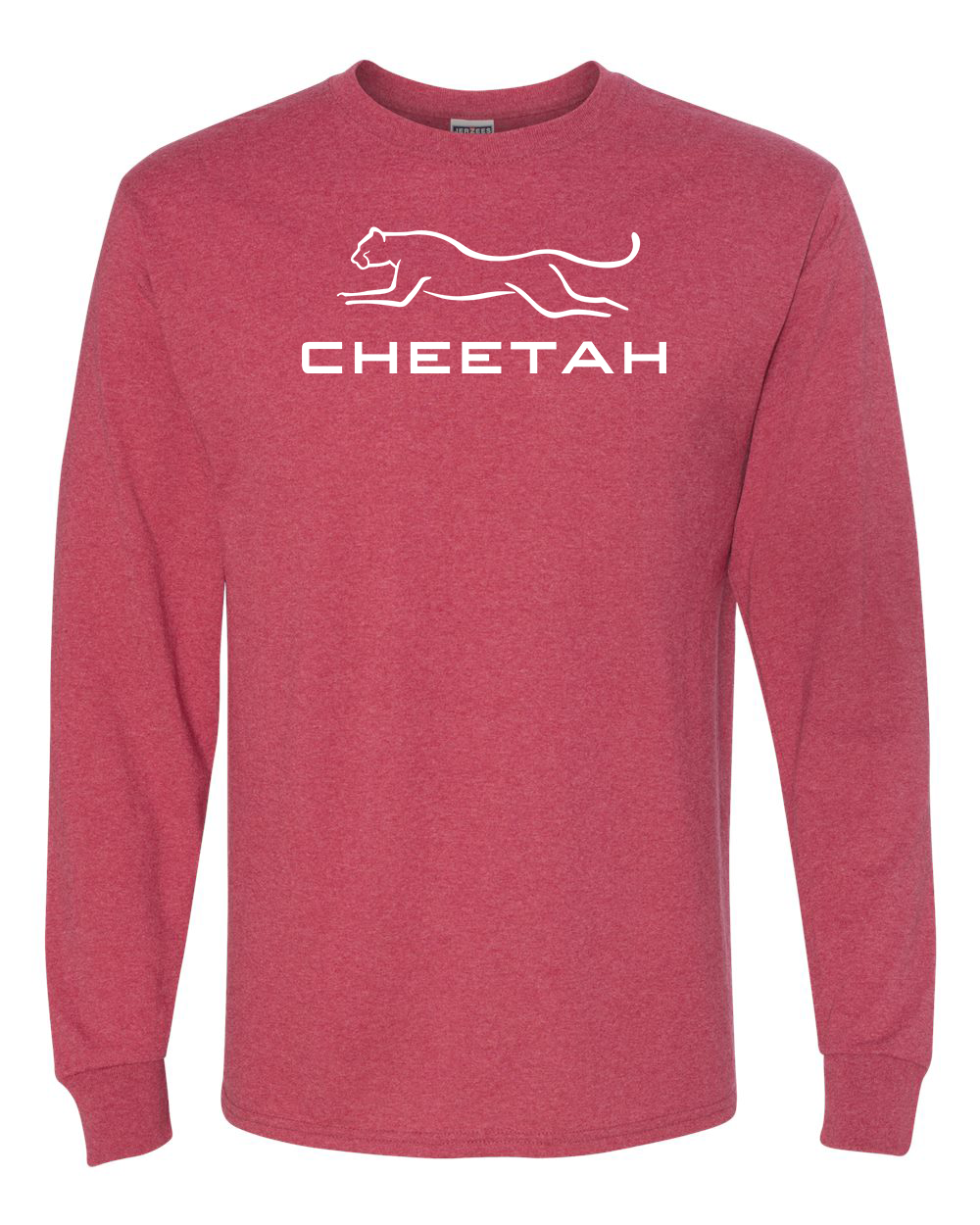 Vintage Heather Red Cheetah 100% Quality Cotton Long Sleeve (Full Chest)