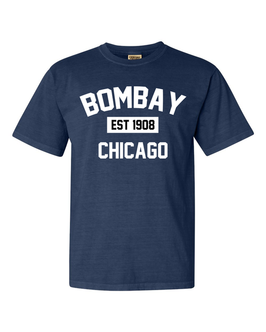 Navy Bombay Chicago 100% Quality Cotton Vintage Short Sleeve
