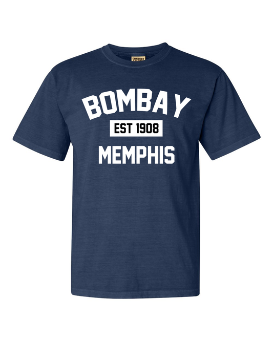 Navy Bombay Memphis 100% Quality Cotton Vintage Short Sleeve