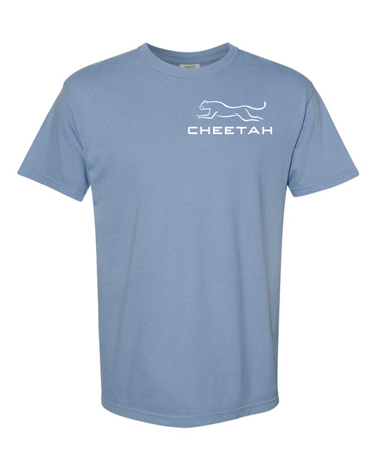 Washed Denim Cheetah 100% Quality Cotton Short Sleeve