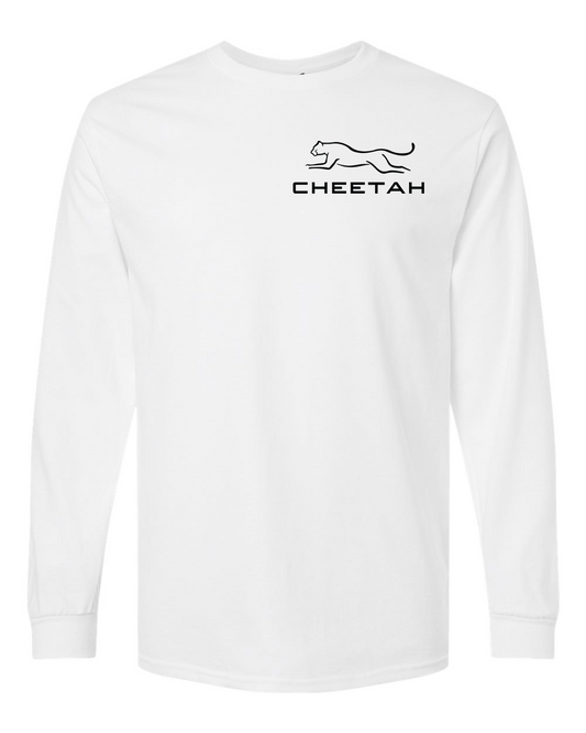 White Cheetah 100% Quality Cotton Long Sleeve (Left Chest)