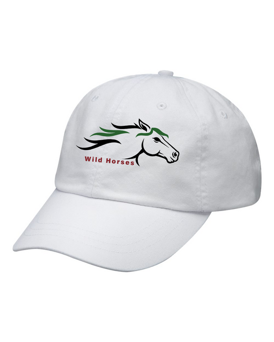 White Wild Horses 100% Quality Cotton Cap